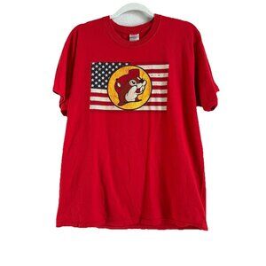 Buc-ee’s Shirt Mens Large USA Flag Texas Beaver Patriotic Red White Blue Unisex‎